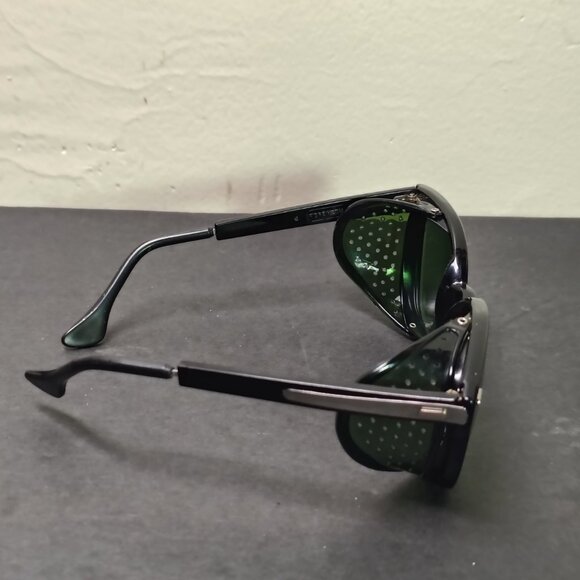 VINTAGE Fiber Metal Welding Safety Glasses Chester PA Green Glass Retractable - Picture 2 of 9